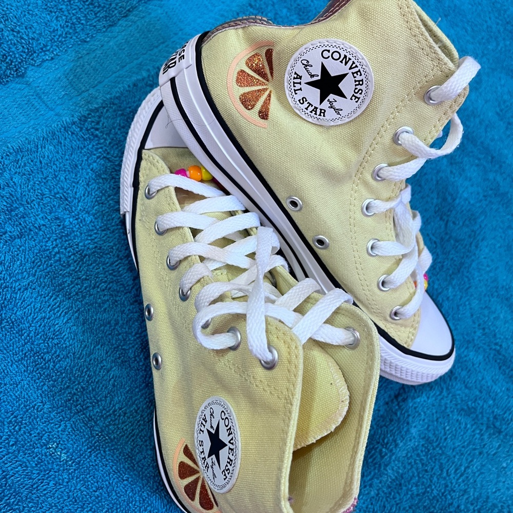 Converse Kids Yellow High-Top Sneakers - Picture 5 of 8